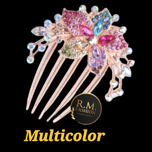 1pc Women Rhinestone Flower Decor Glamorous Hair Pin For Party - Picture 4 of 6